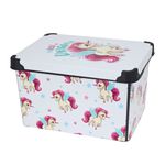Casa si Gradina - Mobilier - Organizare si depozitare - Cutii depozitare - Cutie depozitare, cu capac, pentru camera copilului, model little unicorn, 39x24 cm, 22 l - Infinity.ro