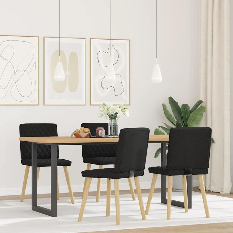 Casa si Gradina - Mobilier - Scaune si fotolii - Scaune - Scaune de bucatarie, 4 buc., negru, material textil - Infinity.ro