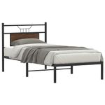 Casa si Gradina - Mobilier - Paturi si accesorii - Paturi - Cadru pat fara saltea stejar maro, 90x190 cm, lemn prelucrat - Infinity.ro