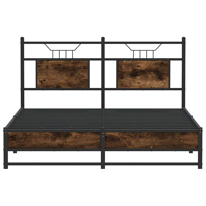 Casa si Gradina - Mobilier - Paturi si accesorii - Paturi - Cadru pat fara saltea stejar afumat, 140x190 cm, lemn prelucrat - Infinity.ro