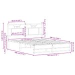 Casa si Gradina - Mobilier - Paturi si accesorii - Paturi - Cadru pat fara saltea stejar afumat, 140x190 cm, lemn prelucrat - Infinity.ro