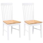 Casa si Gradina/Mobilier/Scaune si fotolii/Scaune - Scaune de sufragerie 2 buc Cauciuc din lemn masiv alb - Infinity.ro