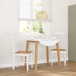 Casa si Gradina/Mobilier/Scaune si fotolii/Scaune - Scaune de sufragerie 2 buc Cauciuc din lemn masiv alb - Infinity.ro