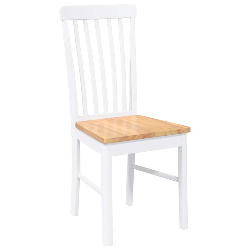Casa si Gradina/Mobilier/Scaune si fotolii/Scaune - Scaune de sufragerie 2 buc Cauciuc din lemn masiv alb - Infinity.ro