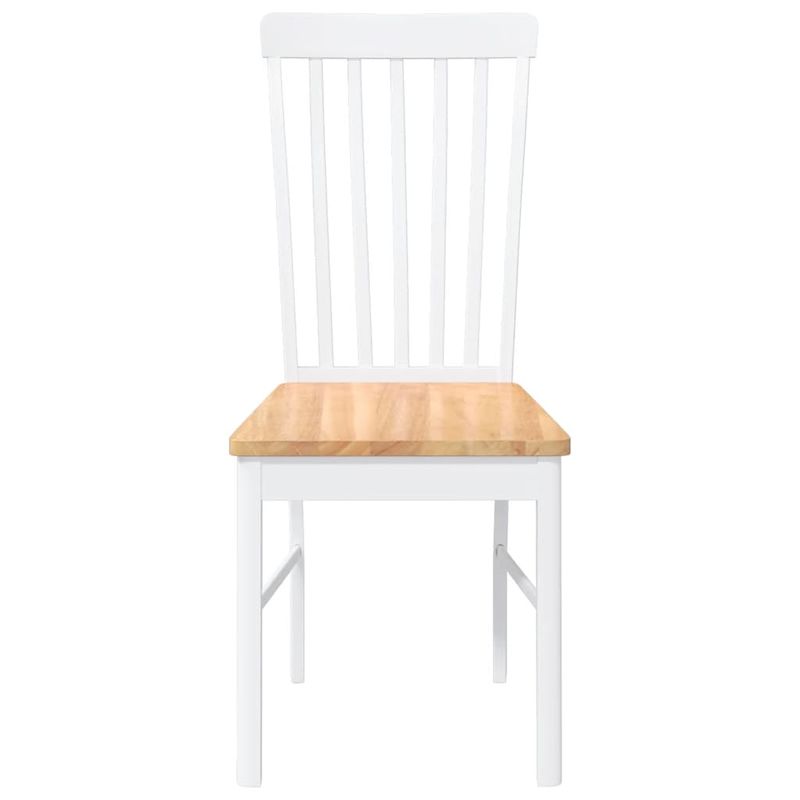 Casa si Gradina/Mobilier/Scaune si fotolii/Scaune - Scaune de sufragerie 2 buc Cauciuc din lemn masiv alb - Infinity.ro