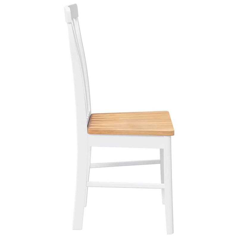 Casa si Gradina/Mobilier/Scaune si fotolii/Scaune - Scaune de sufragerie 2 buc Cauciuc din lemn masiv alb - Infinity.ro