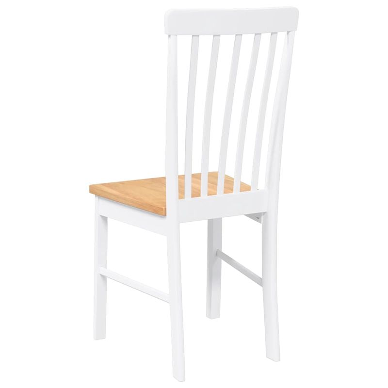 Casa si Gradina/Mobilier/Scaune si fotolii/Scaune - Scaune de sufragerie 2 buc Cauciuc din lemn masiv alb - Infinity.ro