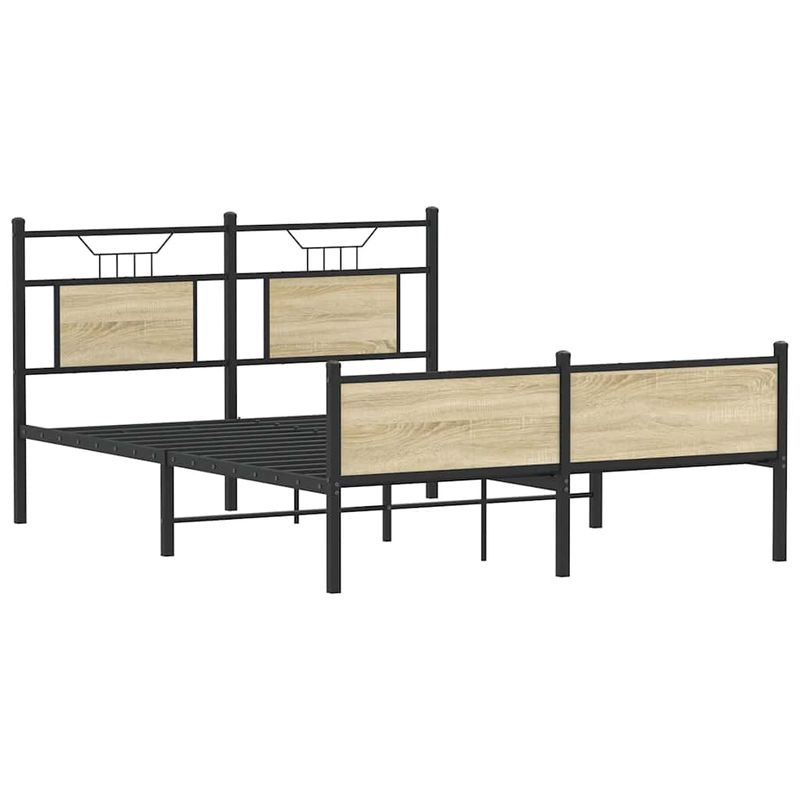 Casa si Gradina - Mobilier - Paturi si accesorii - Paturi - Cadru pat fara saltea stejar sonoma 140x200 cm lemn prelucrat - Infinity.ro