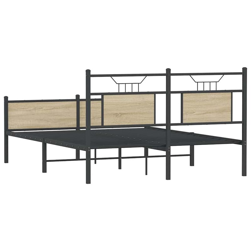 Casa si Gradina - Mobilier - Paturi si accesorii - Paturi - Cadru pat fara saltea stejar sonoma 140x200 cm lemn prelucrat - Infinity.ro