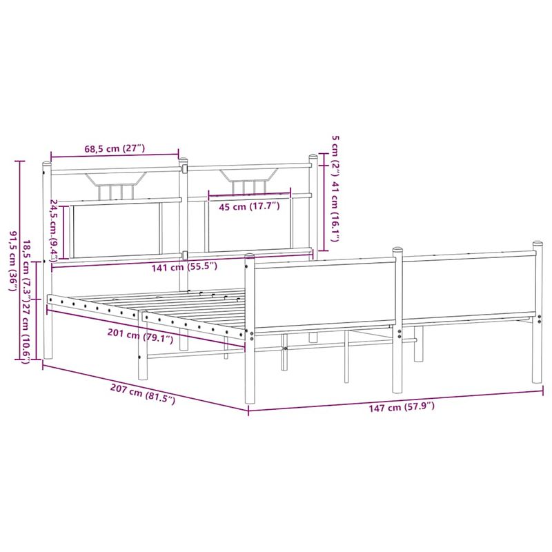 Casa si Gradina - Mobilier - Paturi si accesorii - Paturi - Cadru pat fara saltea stejar sonoma 140x200 cm lemn prelucrat - Infinity.ro
