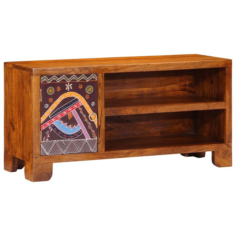 Casa si Gradina - Mobilier - Dulapuri si sifoniere - Dulapuri - Dulap TV multicolor 90x30x45 din lemn masiv de salcam - Infinity.ro