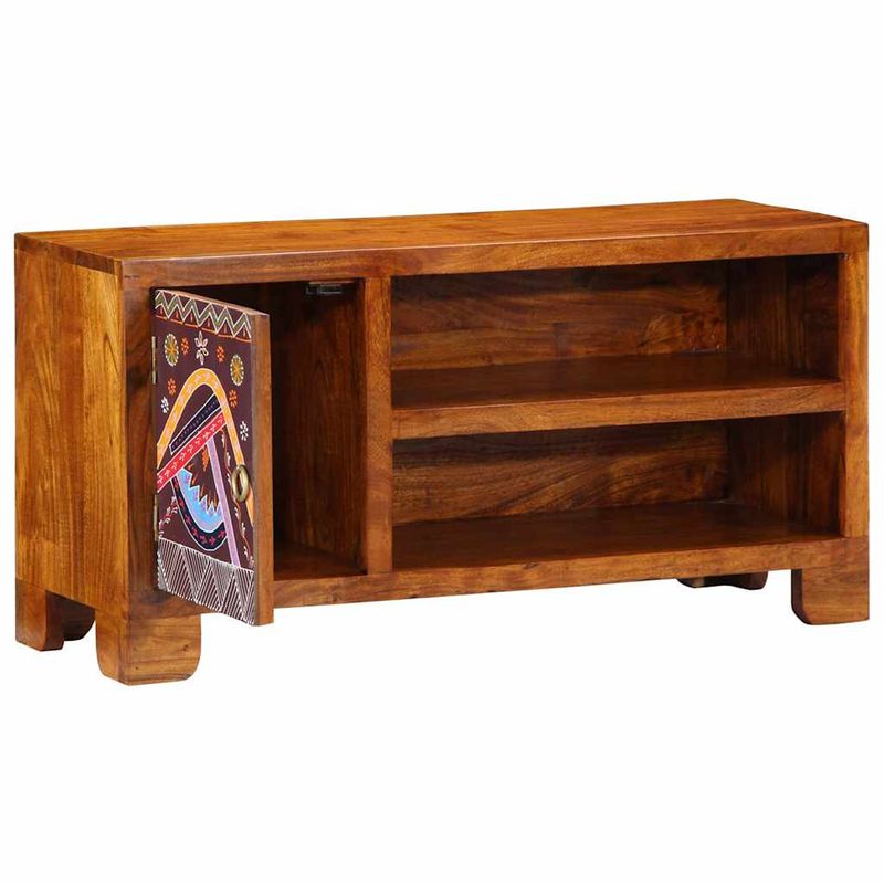 Casa si Gradina - Mobilier - Dulapuri si sifoniere - Dulapuri - Dulap TV multicolor 90x30x45 din lemn masiv de salcam - Infinity.ro