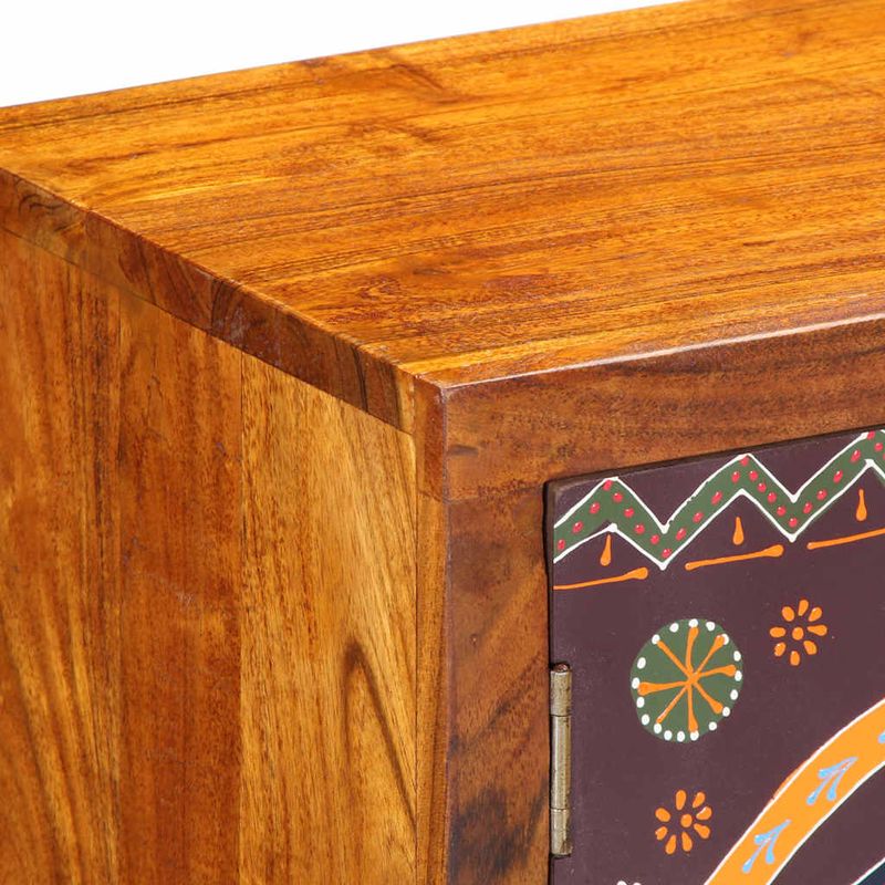 Casa si Gradina - Mobilier - Dulapuri si sifoniere - Dulapuri - Dulap TV multicolor 90x30x45 din lemn masiv de salcam - Infinity.ro