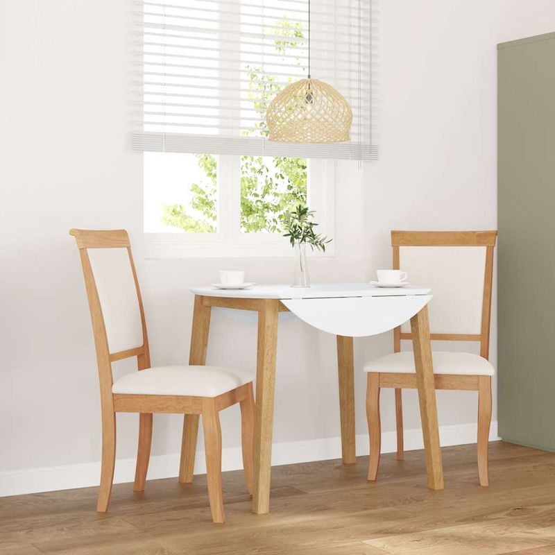 Casa si Gradina - Mobilier - Scaune si fotolii - Scaune - Scaune sufragerie cu perne 2 buc cauciuc din lemn masiv natural - Infinity.ro