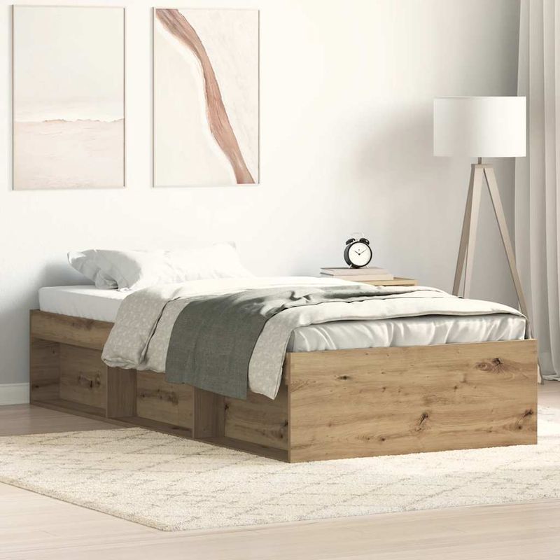 Casa si Gradina - Mobilier - Paturi si accesorii - Paturi - Cadru de pat fara saltea Stejar Artisan 90x190cm Lemn prelucrat - Infinity.ro