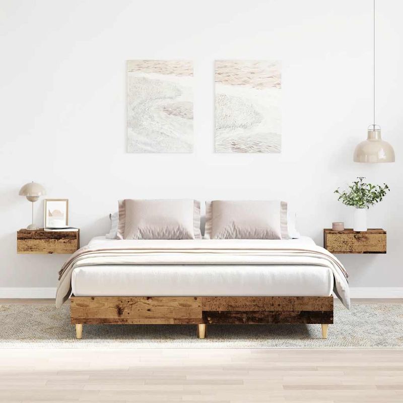Casa si Gradina - Mobilier - Paturi si accesorii - Paturi - Cadru de pat fara saltea Lemn vechi 150x200 cm Lemn prelucrat - Infinity.ro