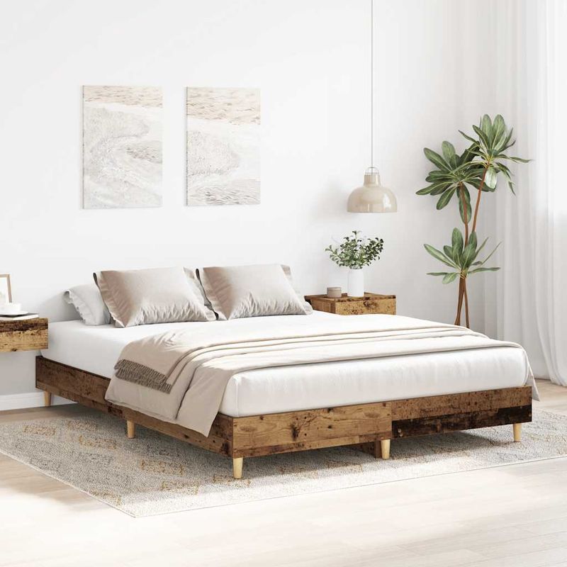 Casa si Gradina - Mobilier - Paturi si accesorii - Paturi - Cadru de pat fara saltea Lemn vechi 150x200 cm Lemn prelucrat - Infinity.ro