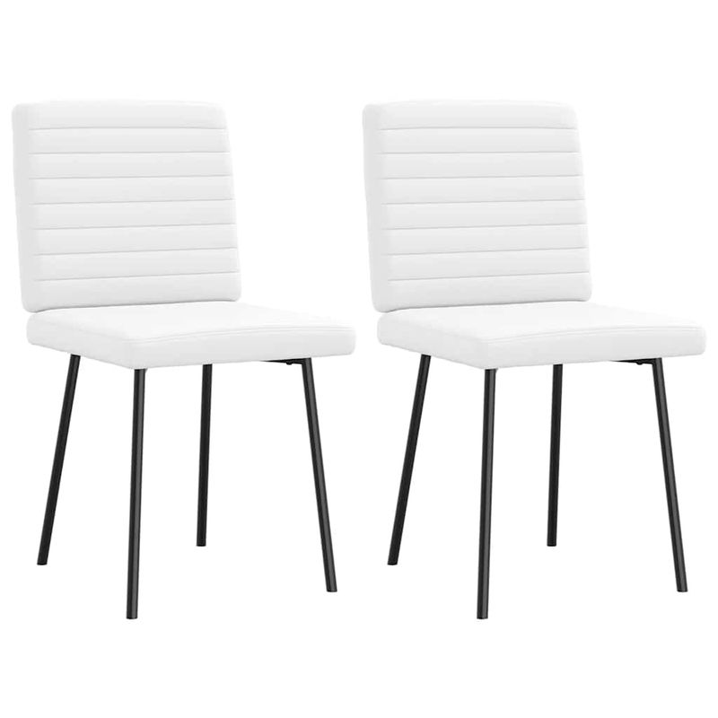 Casa si Gradina - Mobilier - Scaune si fotolii - Scaune - Scaune de bucatarie, 2 buc., alb, piele ecologica - Infinity.ro