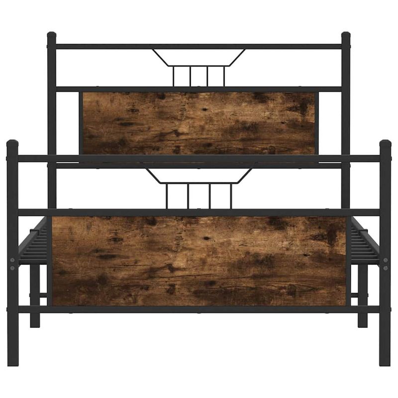 Casa si Gradina - Mobilier - Paturi si accesorii - Paturi - Cadru pat fara saltea stejar fumuriu 100x200 cm lemn prelucrat - Infinity.ro