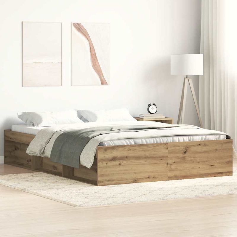 Casa si Gradina - Mobilier - Paturi si accesorii - Paturi - Cadru pat fara saltea Stejar Artisan 160x200cm Lemn prelucrat - Infinity.ro
