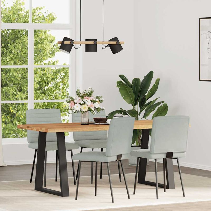 Casa si Gradina - Mobilier - Scaune si fotolii - Scaune - Scaune de bucatarie, 4 buc., gri deschis, catifea - Infinity.ro