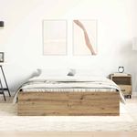 Casa si Gradina - Mobilier - Paturi si accesorii - Paturi - Cadru pat fara saltea Stejar Artisan 160x200cm Lemn prelucrat - Infinity.ro