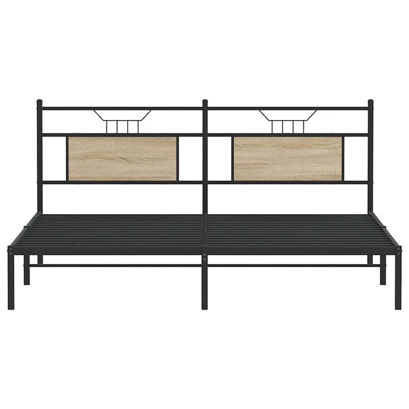 Casa si Gradina - Mobilier - Paturi si accesorii - Paturi - Cadru de pat fara saltea Stejar Sonoma 183x203cm Lemn prelucrat, model cu tăblie - Infinity.ro