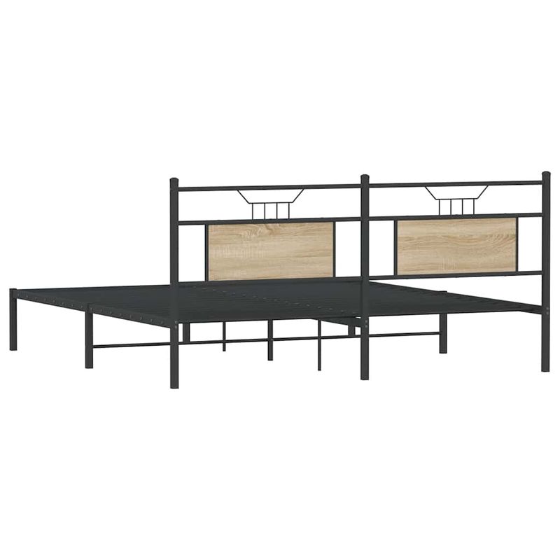 Casa si Gradina - Mobilier - Paturi si accesorii - Paturi - Cadru de pat fara saltea Stejar Sonoma 183x203cm Lemn prelucrat, model cu tăblie - Infinity.ro