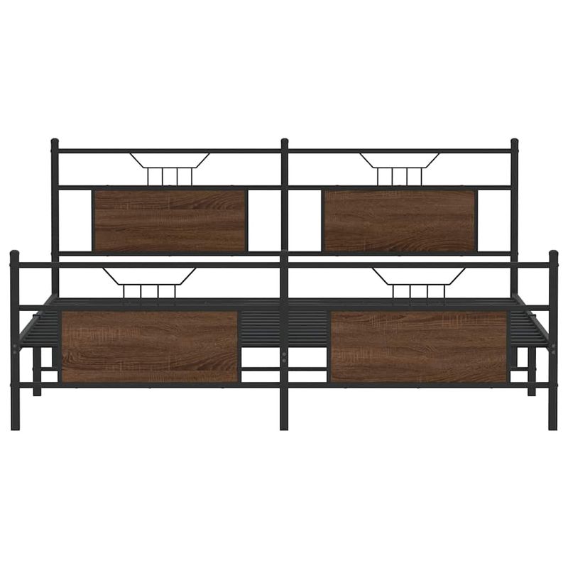 Casa si Gradina - Mobilier - Paturi si accesorii - Paturi - Cadru de pat metalic fara saltea, stejar maro, 183x213 cm - Infinity.ro