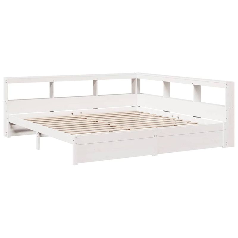 Casa si Gradina - Mobilier - Paturi si accesorii - Paturi - Pat cu biblioteca fara saltea, 160x200 cm, lemn masiv de pin - Infinity.ro