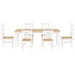 Casa si Gradina - Mobilier - Seturi de mobilier - Seturi mese si scaune - Set de sufragerie din 7 piese Panama din lemn masiv de pin alb - Infinity.ro