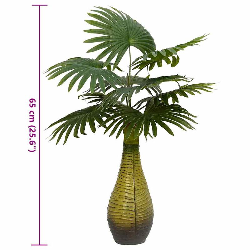 Casa si Gradina - Decoratiuni - Obiecte decorative - Plante artificiale - Planta artificiala de palmier 9 frunze 65 cm verde - Infinity.ro