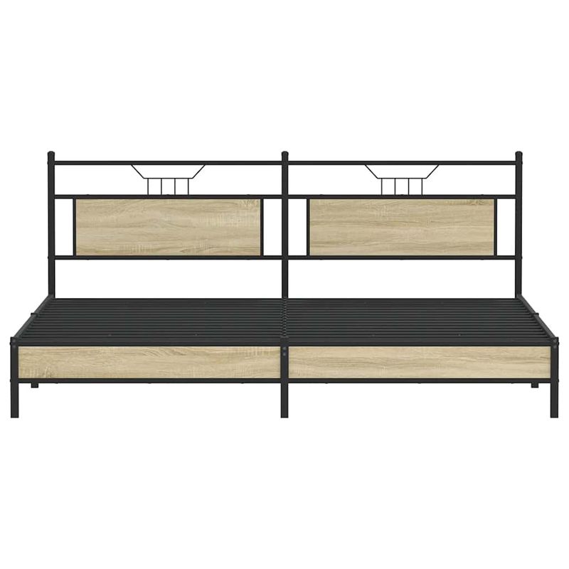 Casa si Gradina - Mobilier - Paturi si accesorii - Paturi - Cadru pat metalic fara saltea, stejar sonoma, 200x200 cm - Infinity.ro