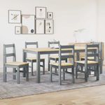 Casa si Gradina - Mobilier - Seturi de mobilier - Seturi mese si scaune - Set de sufragerie din 7 piese Panama din lemn masiv de pin gri - Infinity.ro
