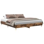 Casa si Gradina - Mobilier - Paturi si accesorii - Paturi - Cadru pat fara saltea Stejar afumat 200x200 cm Lemn prelucrat - Infinity.ro