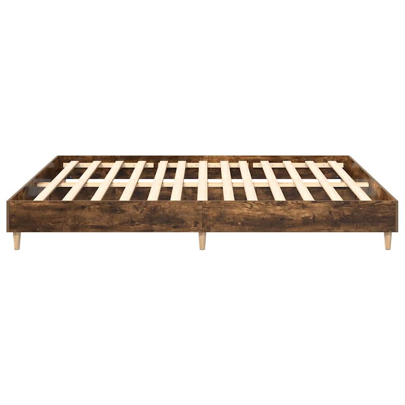 Casa si Gradina - Mobilier - Paturi si accesorii - Paturi - Cadru pat fara saltea Stejar afumat 200x200 cm Lemn prelucrat - Infinity.ro