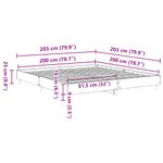 Casa si Gradina - Mobilier - Paturi si accesorii - Paturi - Cadru pat fara saltea Stejar afumat 200x200 cm Lemn prelucrat - Infinity.ro