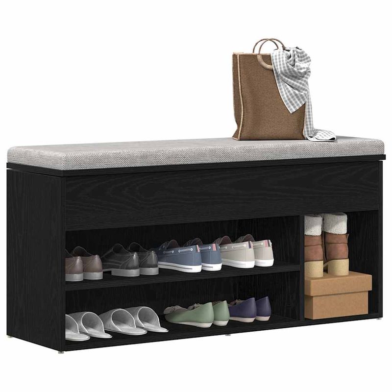 Casa si Gradina - Mobilier - Organizare si depozitare - Organizator incaltaminte - Banca de pantofi Stejar negru 102x30,5x45 cm Lemn prelucrat - Infinity.ro