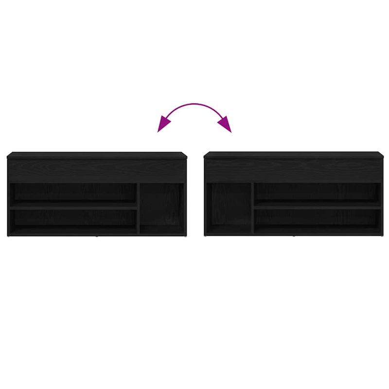 Casa si Gradina - Mobilier - Organizare si depozitare - Organizator incaltaminte - Banca de pantofi Stejar negru 102x30,5x45 cm Lemn prelucrat - Infinity.ro