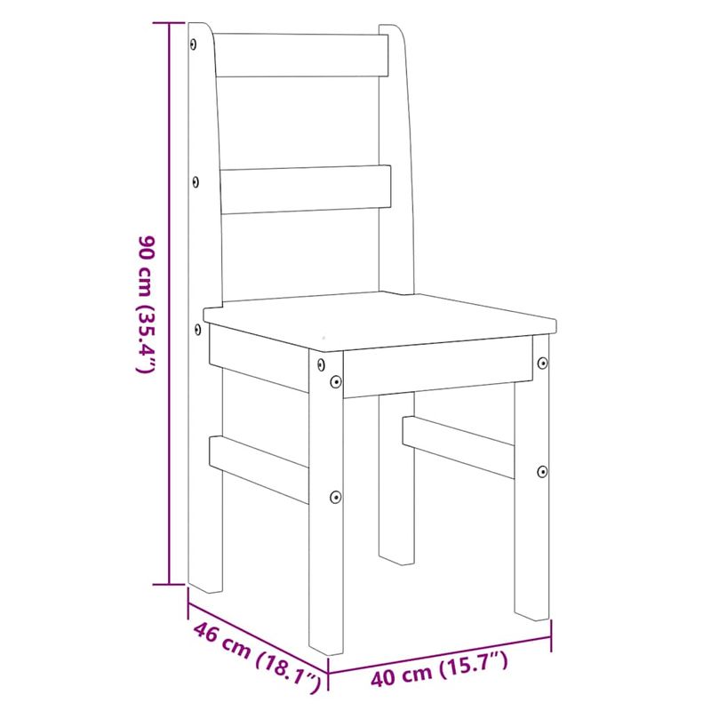 Casa si Gradina - Mobilier - Seturi de mobilier - Seturi mese si scaune - Set de sufragerie din 5 piese Panama din lemn masiv de pin alb - Infinity.ro