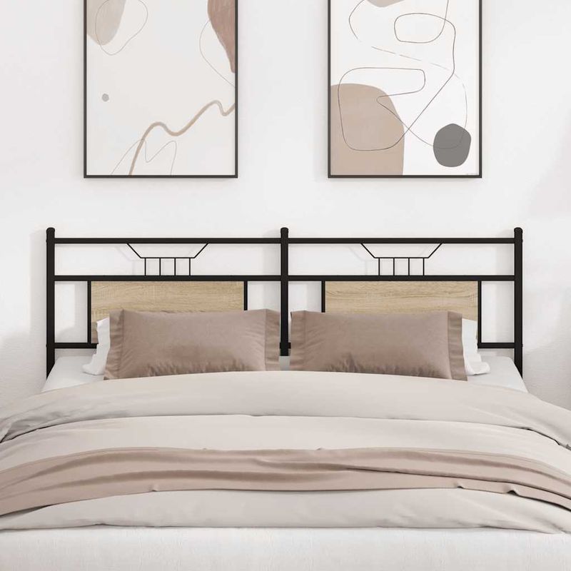 Casa si Gradina - Mobilier - Paturi si accesorii - Accesorii paturi - Tablie de pat din Stejar Sonoma 160 cm Lemn prelucrat si otel - Infinity.ro