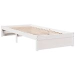 Casa si Gradina - Mobilier - Paturi si accesorii - Paturi - Pat cu biblioteca fara saltea, alb, 75x190 cm, lemn masiv pin - Infinity.ro