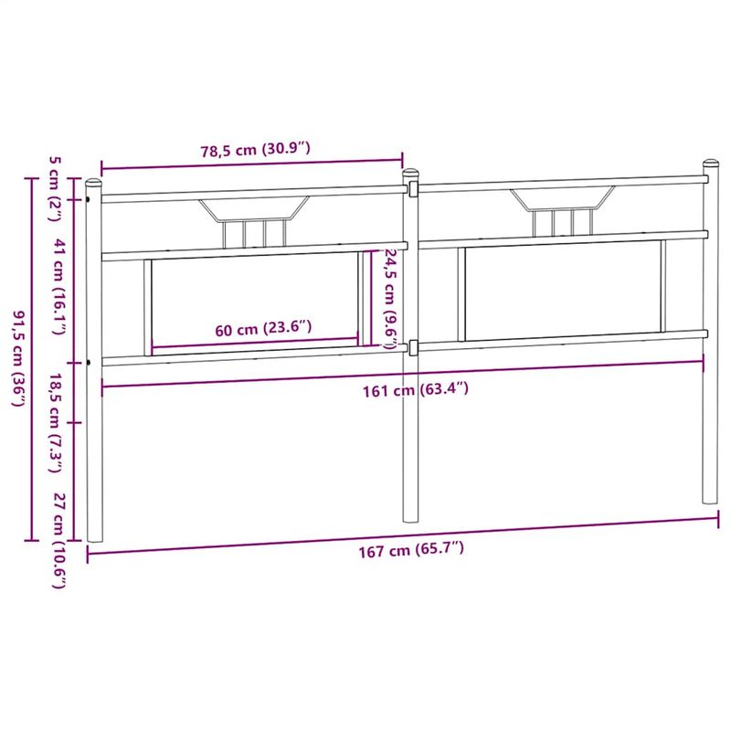 Casa si Gradina - Mobilier - Paturi si accesorii - Accesorii paturi - Tablie de pat din Stejar Sonoma 160 cm Lemn prelucrat si otel - Infinity.ro