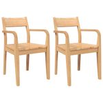 Casa si Gradina - Mobilier - Scaune si fotolii - Scaune - Scaune de sufragerie 2 buc din cauciuc din lemn masiv natural - Infinity.ro