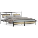 Casa si Gradina - Mobilier - Paturi si accesorii - Paturi - Cadru de pat fara saltea Stejar Sonoma 183x203cm Lemn prelucrat, model cu tăblie de cap și tăblie de picioare joasă - Infinity.ro