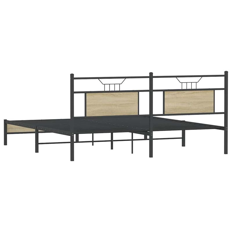 Casa si Gradina - Mobilier - Paturi si accesorii - Paturi - Cadru de pat fara saltea Stejar Sonoma 183x203cm Lemn prelucrat, model cu tăblie de cap și tăblie de picioare joasă - Infinity.ro