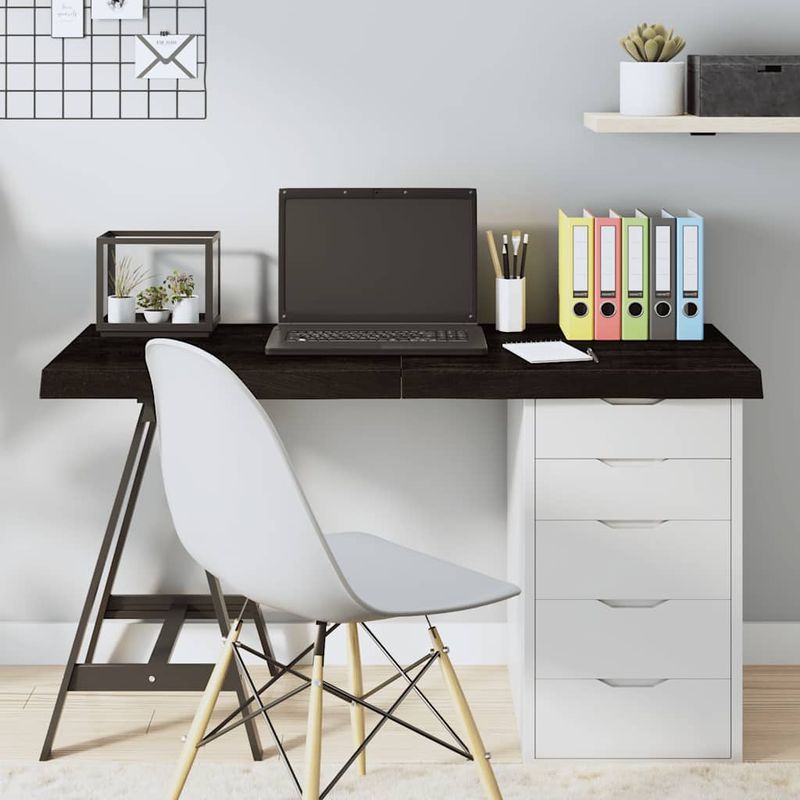 Casa si Gradina - Mobilier - Feronerie si accesorii mobila - Blat de masa maro 120x40x(2-6) cm, lemn masiv stejar tratat, maro închis - Infinity.ro