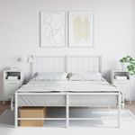 Casa si Gradina - Mobilier - Comode si corpuri - Noptiere - Noptiere, 2 buc., alb, 36x39x68 cm, otel - Infinity.ro
