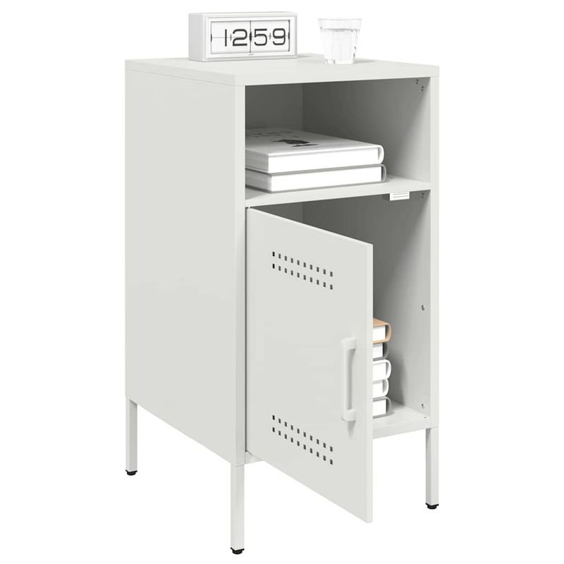 Casa si Gradina - Mobilier - Comode si corpuri - Noptiere - Noptiere, 2 buc., alb, 36x39x68 cm, otel - Infinity.ro