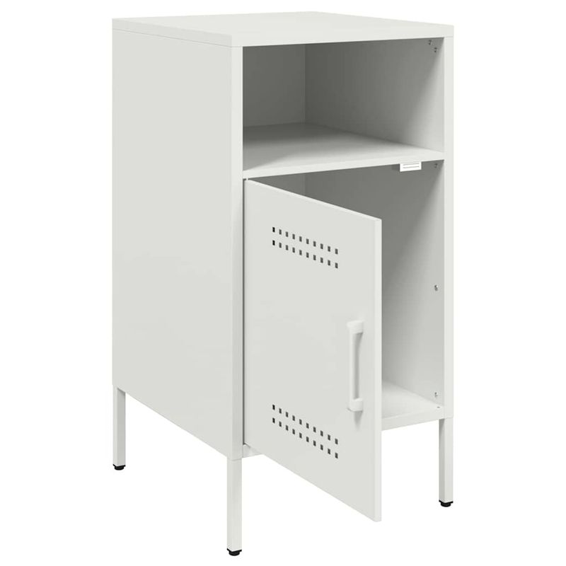 Casa si Gradina - Mobilier - Comode si corpuri - Noptiere - Noptiere, 2 buc., alb, 36x39x68 cm, otel - Infinity.ro